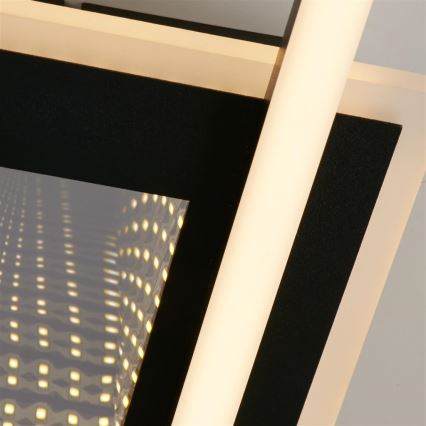 Searchlight - LED Candeeiro de tecto regulável QUADRATE LED/24W/230V 36x36 cm preto