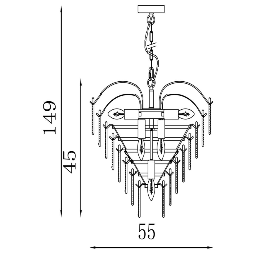 Searchlight - Lustre suspenso com corrente FEATHER 6xE14/60W/230V