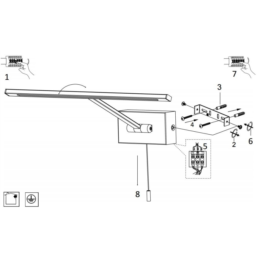 Searchlight - Iluminação de ilustração LED LED/7,7W/230V cromado brilhante