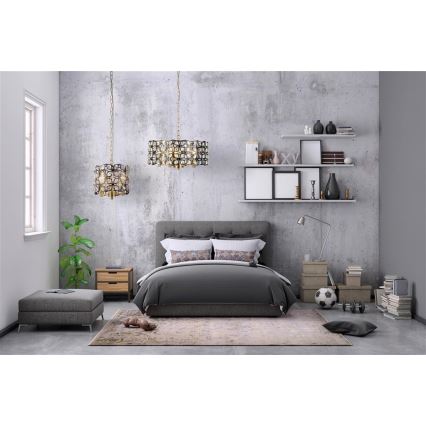 Searchlight - Candeeiro suspenso IRIS 5xE14/60W/230V diâmetro 48 cm latão