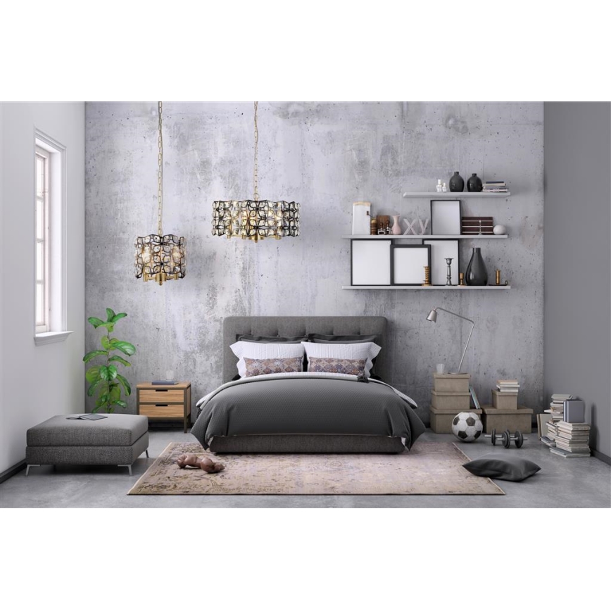 Searchlight - Candeeiro suspenso IRIS 5xE14/60W/230V diâmetro 48 cm latão