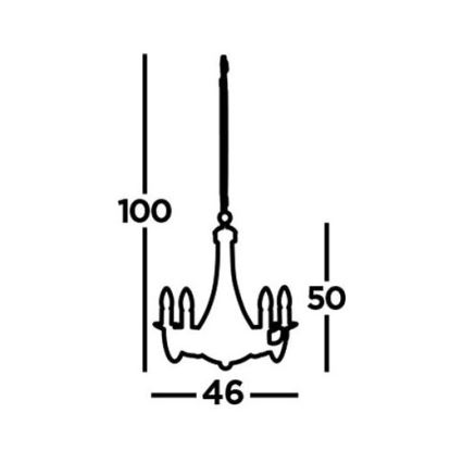 Searchlight - Candeeiro suspenso MAYPOLE 5xE14/40W/230V cromado brilhante