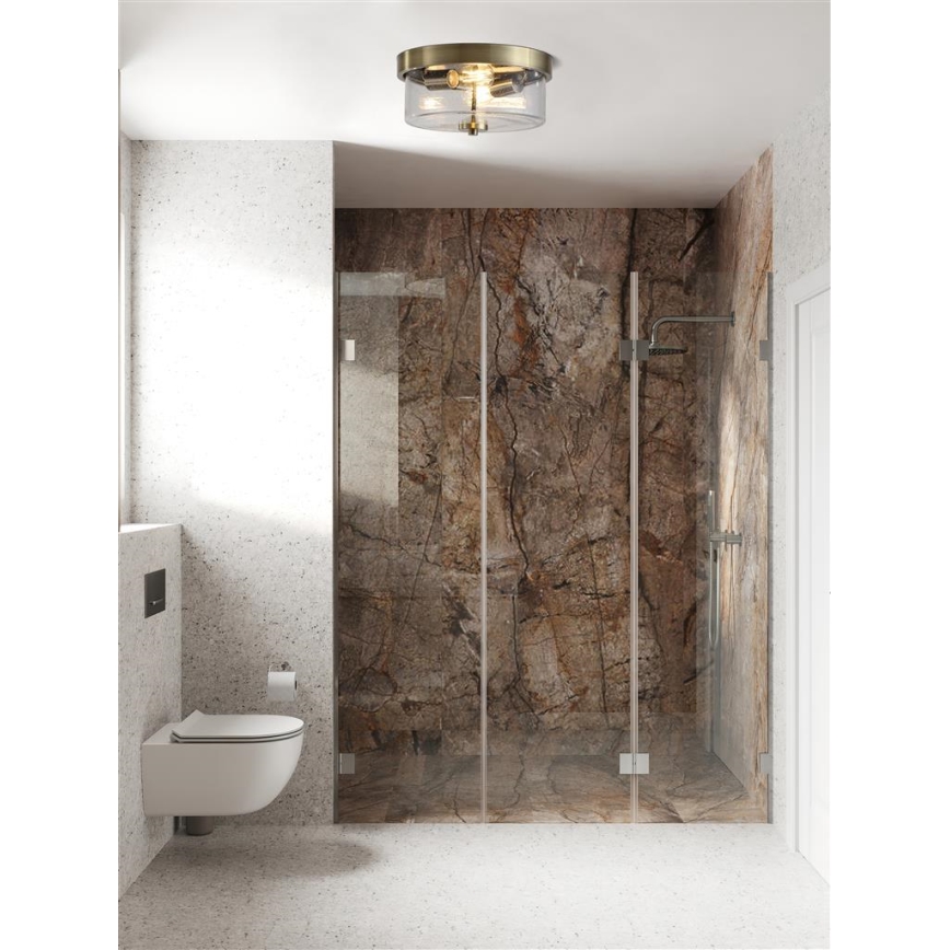 Searchlight - Candeeiro de tecto para casa de banho PRESTON 2xE27/60W/230V IP44 Ø 33 cm latão