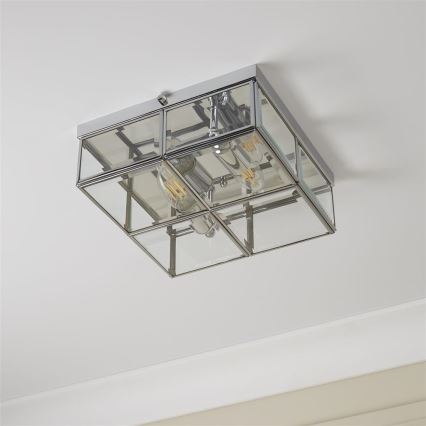 Searchlight - Iluminação de teto FLUSH 2xE14/40W/230V cromado brilhante