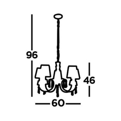 Searchlight - Candeeiro suspenso PORTICO 5xG9/33W/230V cromado brilhante