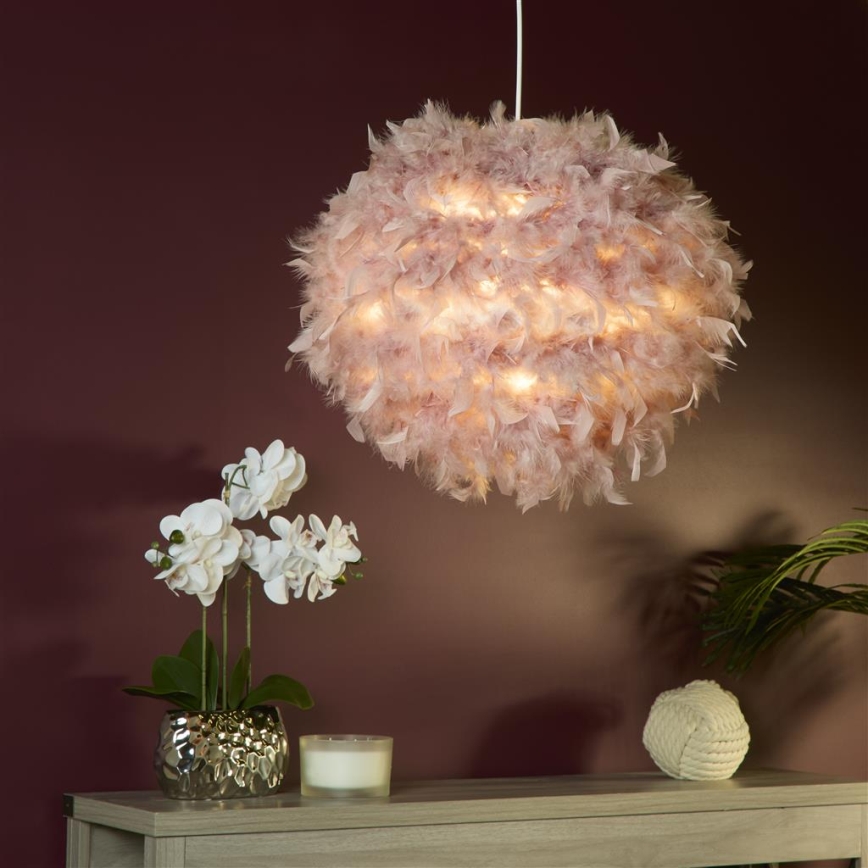 Searchlight - Cúpula para lustre KATE, soquete E14/E27, Ø 50 cm, rosa