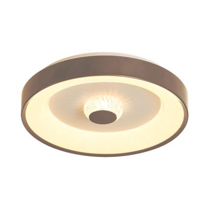 Searchlight - Luminária de teto LED dimerizável POLKA LED/24W/230V + LED/6W Ø 38,5 cm castanha