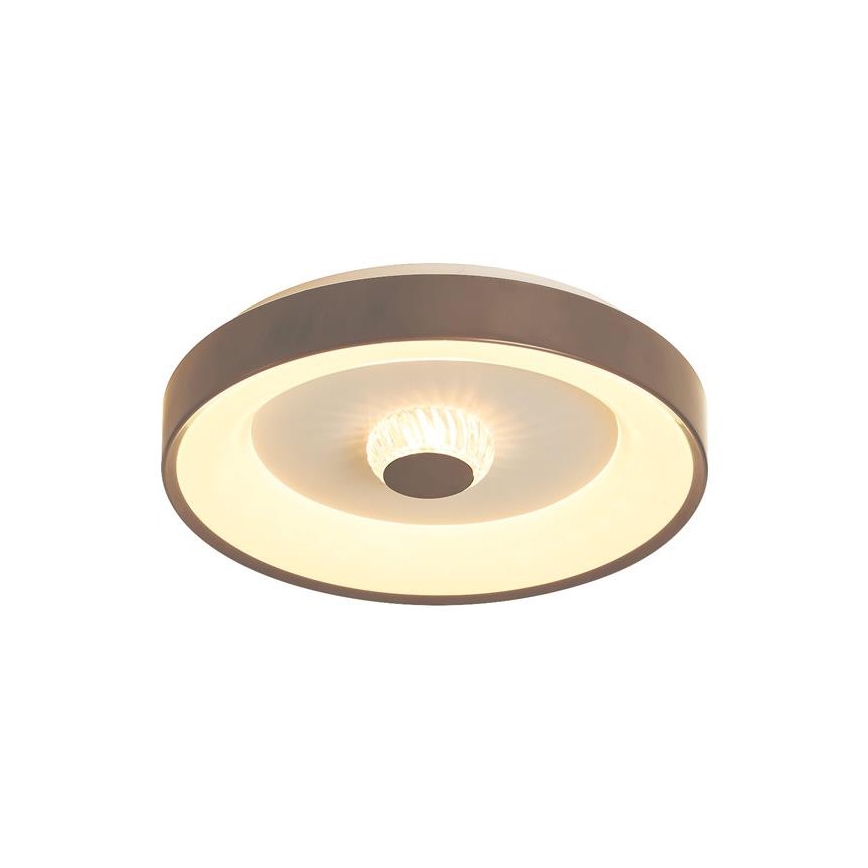 Searchlight - Luminária de teto LED dimerizável POLKA LED/24W/230V + LED/6W Ø 38,5 cm castanha
