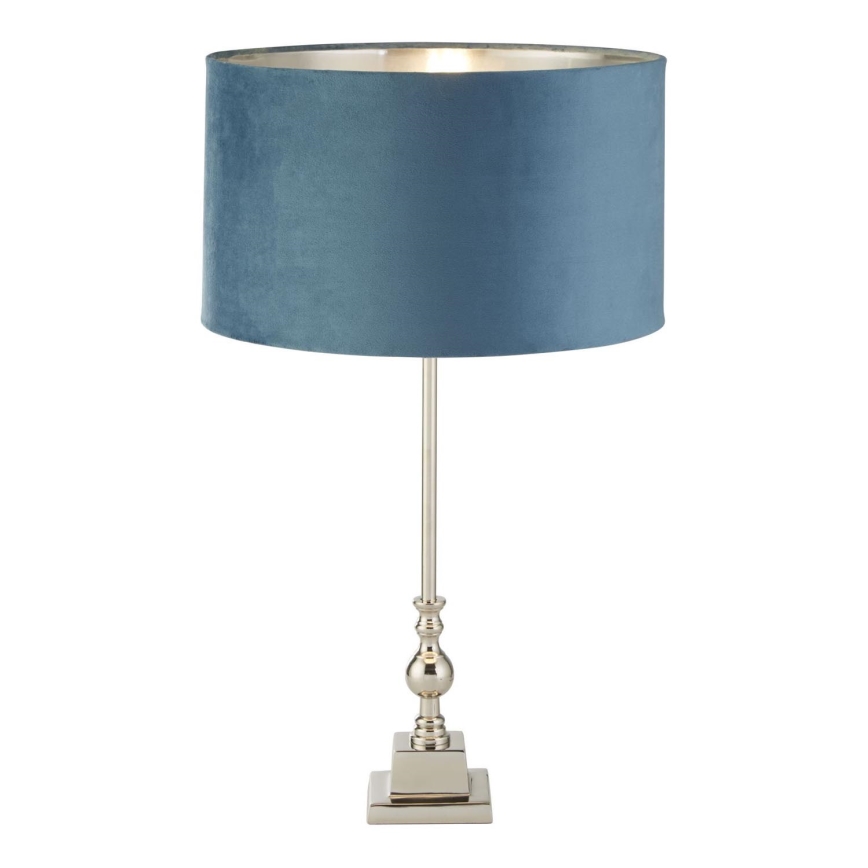 Searchlight - Candeeiro de mesa WHITBY 1xE27/10W/230V azul/cromado brilhante