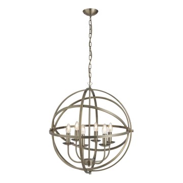 Searchlight - Lustre com corrente ORBIT 6xE14/60W/230V latão