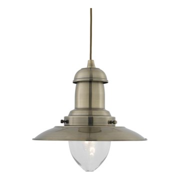 Searchlight - Lustre suspenso por cabo FISHERMAN 1xE27/60W/230V com acabamento em latão