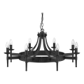 Searchlight - Lustre suspenso por corrente CARTWHEEL 8xE14/60W/230V preto