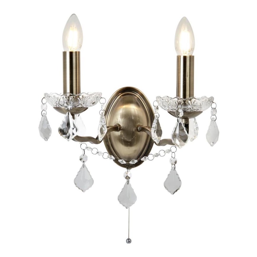 Searchlight - Luz de parede de cristal PARIS 2xE14/40W/230V