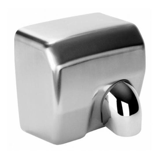 Secador de mãos 27x24 cm em aço inoxidável, prateado