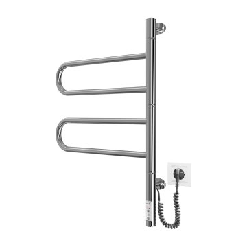 Secador de toalhas elétrico giratório TRISTAR 75W/230V 62,5x44,5 cm IP44 aço inoxidável/cromado brilhante