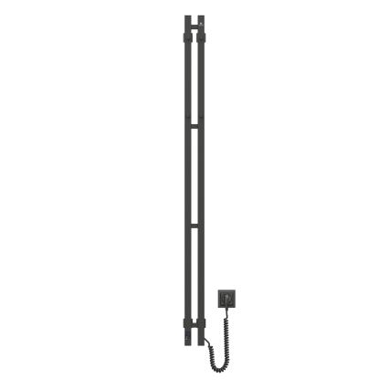 Secador elétrico de toalhas com termostato SILOUETTE 106 W 150 x 9 cm, preto, lado direito