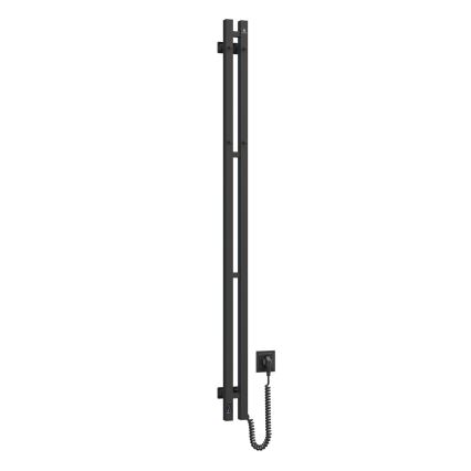 Secador elétrico de toalhas com termostato SILOUETTE 106 W 150 x 9 cm, preto, lado direito