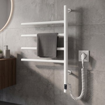 Secador elétrico giratório para toalhas com termóstato ARABESQUE 60W 65x49 cm branco