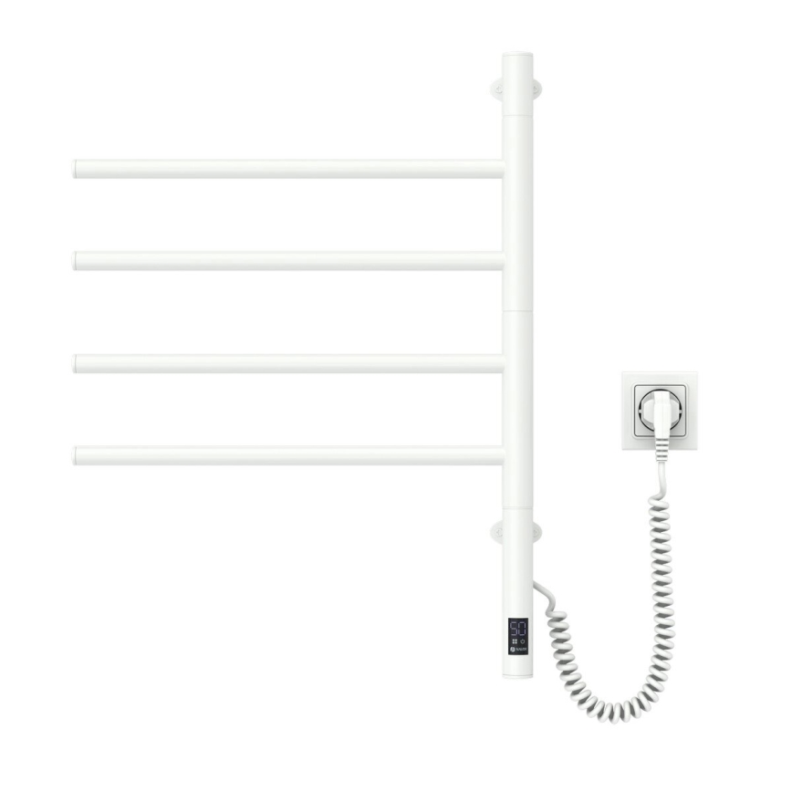 Secador elétrico giratório para toalhas com termóstato ARABESQUE 60W 65x49 cm branco