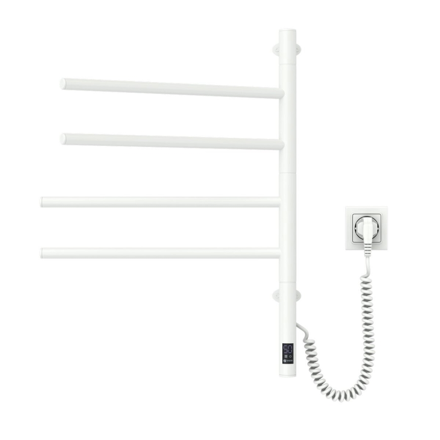 Secador elétrico giratório para toalhas com termostato ARABESQUE 150W/230V 64,6 cm IP44 branco
