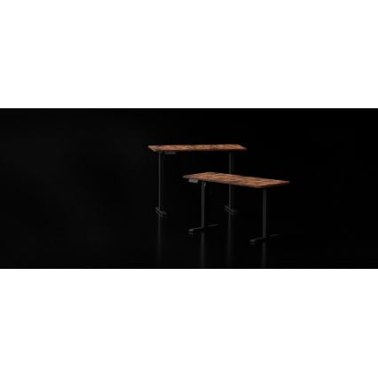 Secretária ajustável em altura LEVANO 140x60 cm madeira/preto