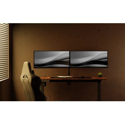 Secretária ajustável em altura LEVANO 140x60 cm madeira/preto