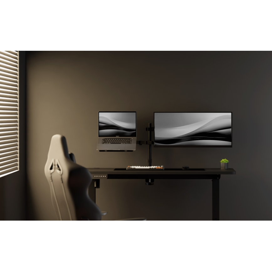 Secretária ajustável em altura LEVANO 140x60 cm preto