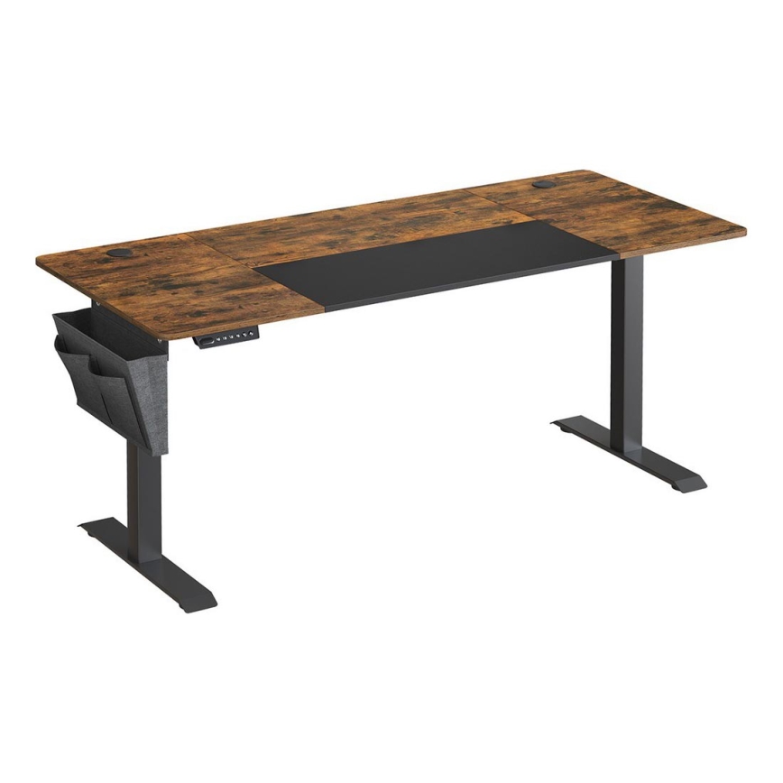 Secretária ajustável em altura SOLEA-X castanha/preta