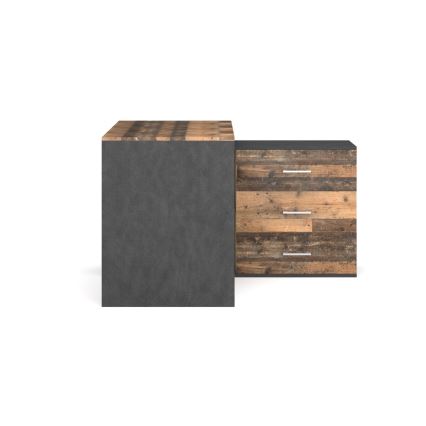 Secretária com gavetas e canto reversível D/E JULES castanho/preto