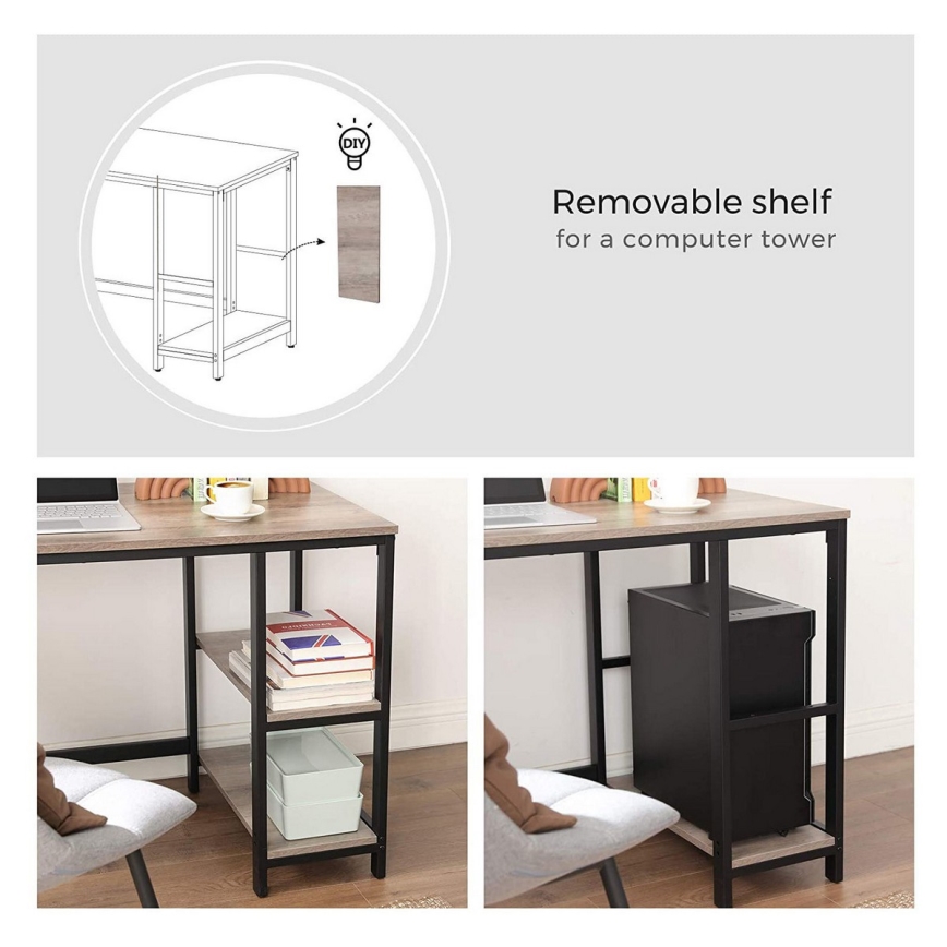 Secretária de canto SOLEA castanho/preto