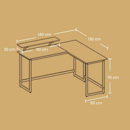 Secretária de canto SOLEA preta