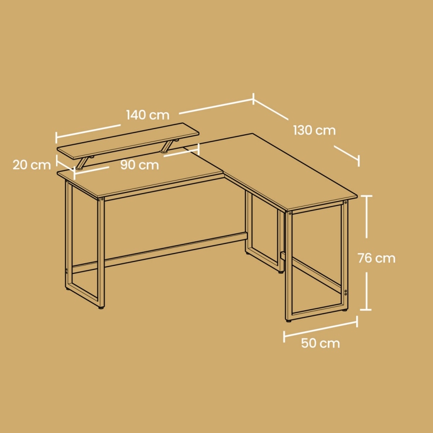 Secretária de canto SOLEA preta