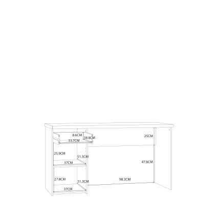 Secretária GINO branca/carvalho sonoma