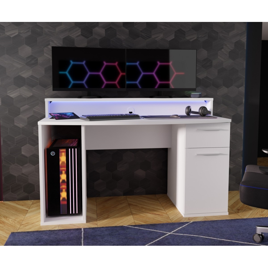 Secretária IVAR branca com iluminação integrada