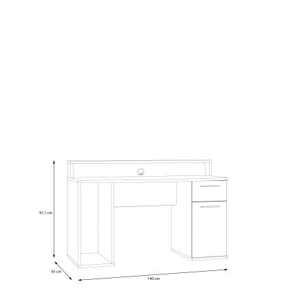 Secretária IVAR branca com iluminação integrada