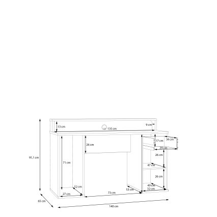 Secretária IVAR branca com iluminação integrada