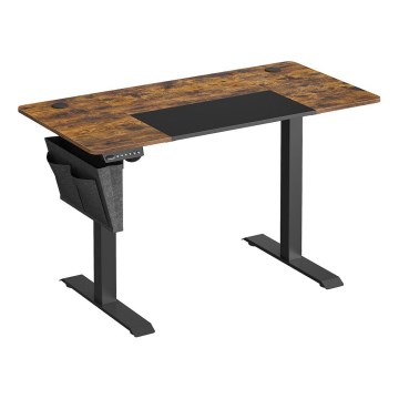 Secretária regulável em altura SOLEA-X castanha/preta