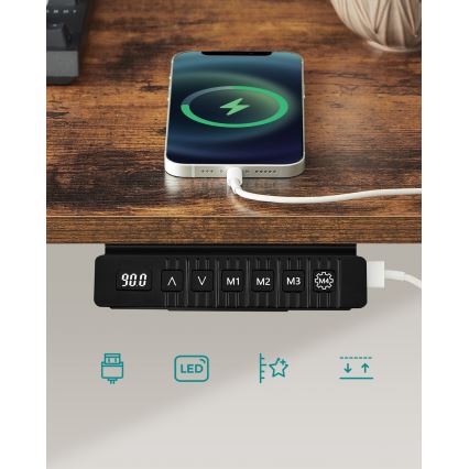 Secretária regulável em altura SOLEA-X castanha/preta