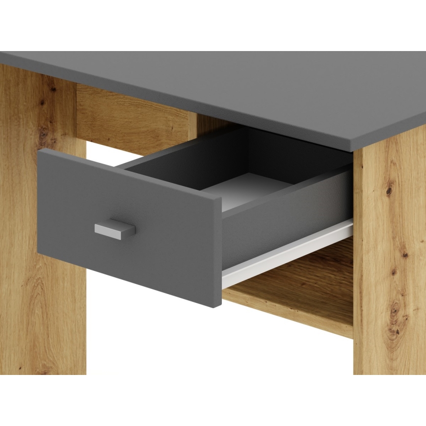 Secretária RICO carvalho artisan/cinzenta