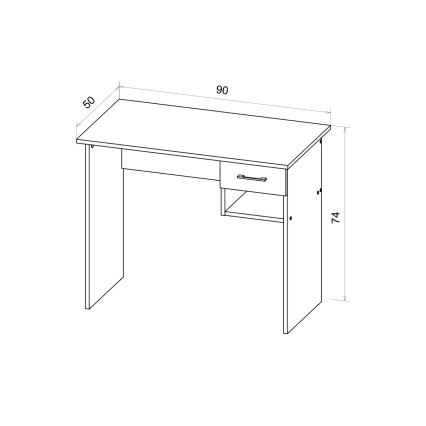 Secretária RICO carvalho artisan/cinzenta