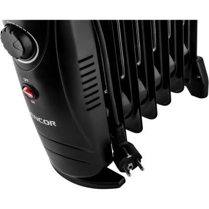 Sencor - Aquecedor a óleo com 7 aletas 700W/230V preto