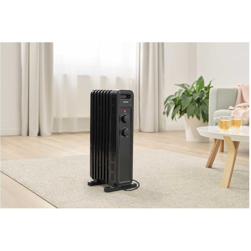Sencor - Aquecedor a óleo com 7 elementos 600/900/1500W/230V preto