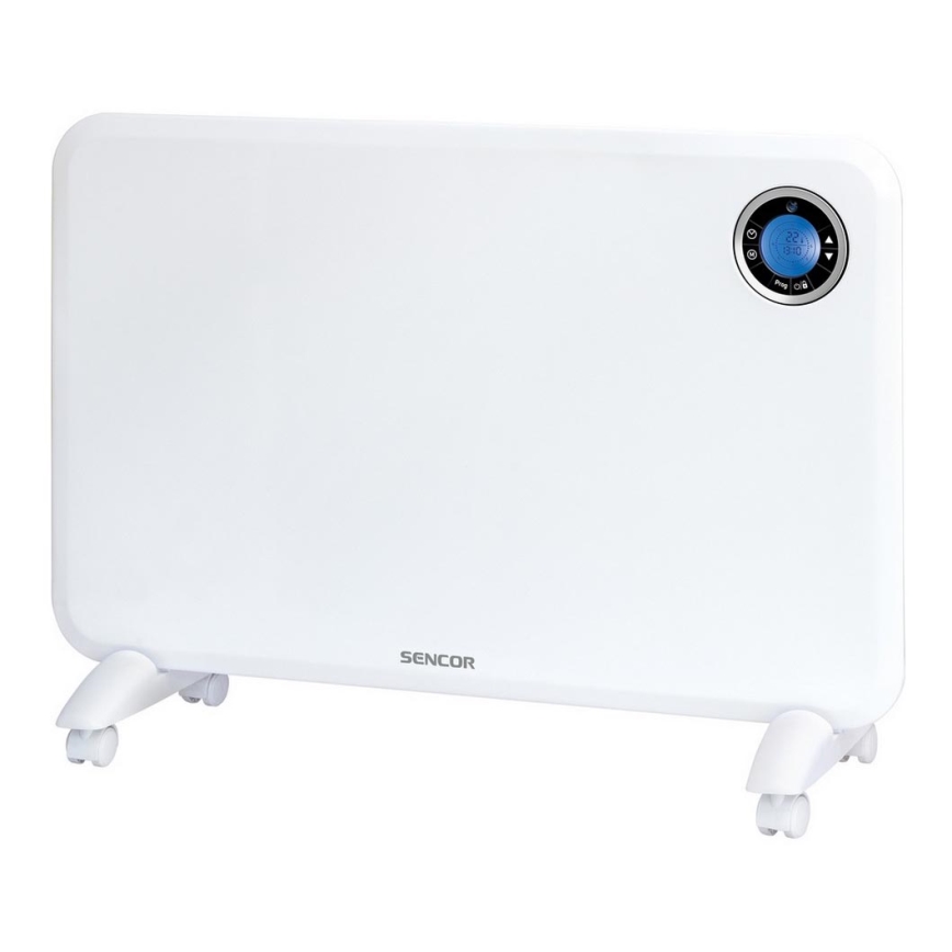 Sencor - Aquecedor convectivo com ecrã LCD e termostato 750W/1500W/230V IP24