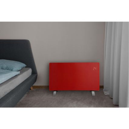 Sencor - Aquecedor elétrico/convector inteligente 1200/2400W/230V IP24 Wi-Fi vermelho