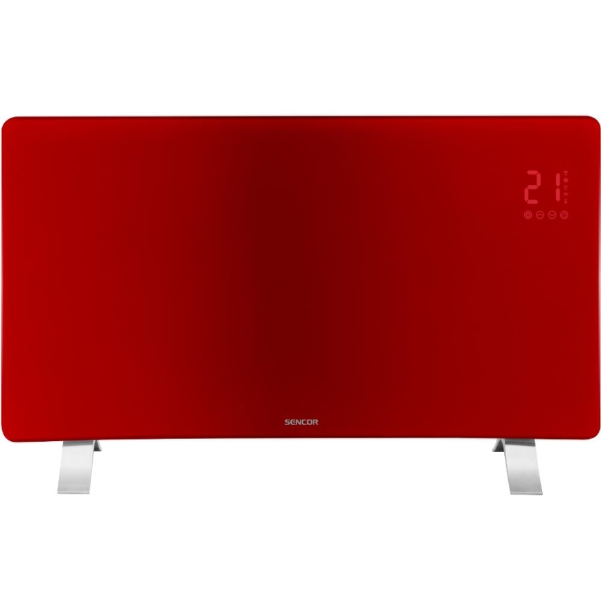 Sencor - Aquecedor elétrico/convector inteligente 1200/2400W/230V IP24 Wi-Fi vermelho