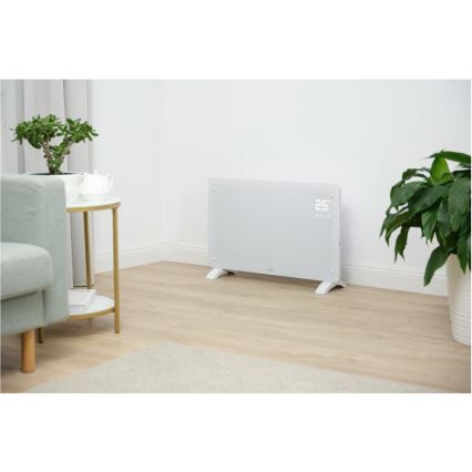 Sencor - Aquecedor/convector elétrico inteligente 2000W/230V IP24 Wi-Fi branco + controlo remoto