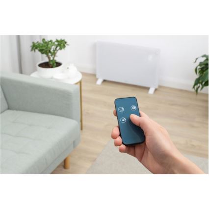 Sencor - Aquecedor/convector elétrico inteligente 2000W/230V IP24 Wi-Fi branco + controlo remoto