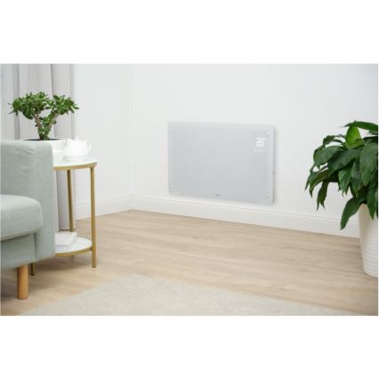 Sencor - Aquecedor/convector elétrico inteligente 2000W/230V IP24 Wi-Fi branco + controlo remoto