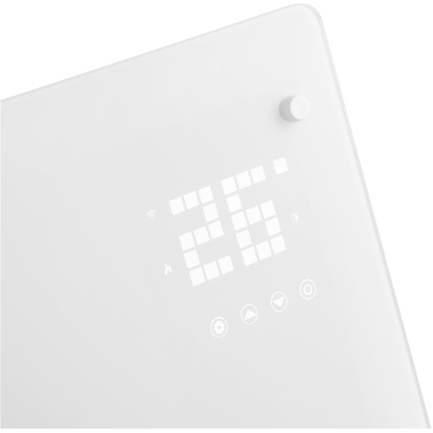 Sencor - Aquecedor/convector elétrico inteligente 2000W/230V IP24 Wi-Fi branco + controlo remoto