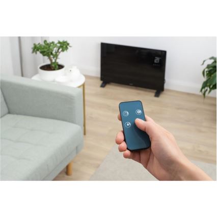 Sencor - Aquecedor elétrico/convector inteligente 2000W/230V IP24 Wi-Fi preto + comando remoto